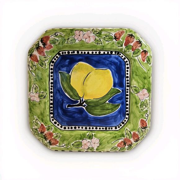 S Purifoy 2000 cbk Ltd 10.5" Colorful Fruit Lemon Serving Tray/Plate W/hanger - Picture 1 of 6